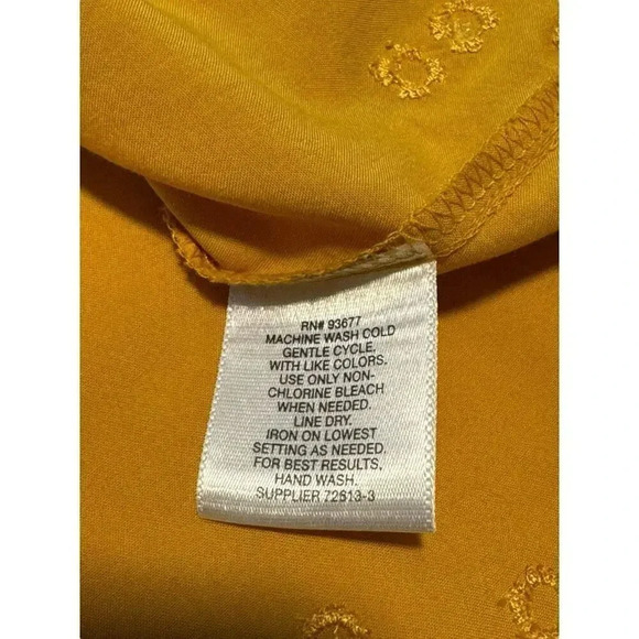 NEW Liz Claiborne Women’s Large Mineral Yellow Dolman Top Decorative Hem‎ NWT - Picture 7 of 7